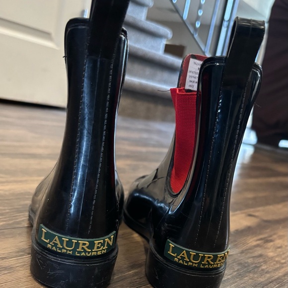 Lauren Ralph Lauren Black and Red Rain Boots - Picture 3 of 4